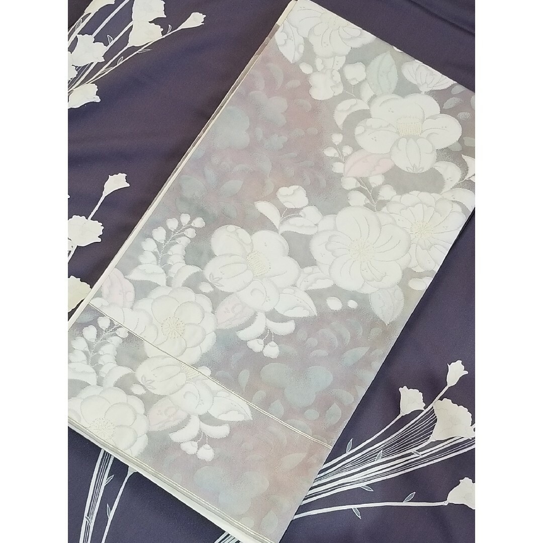 椿 白っぽい薄紫 六通柄の袋帯 正絹の通販 ｜ラクマ