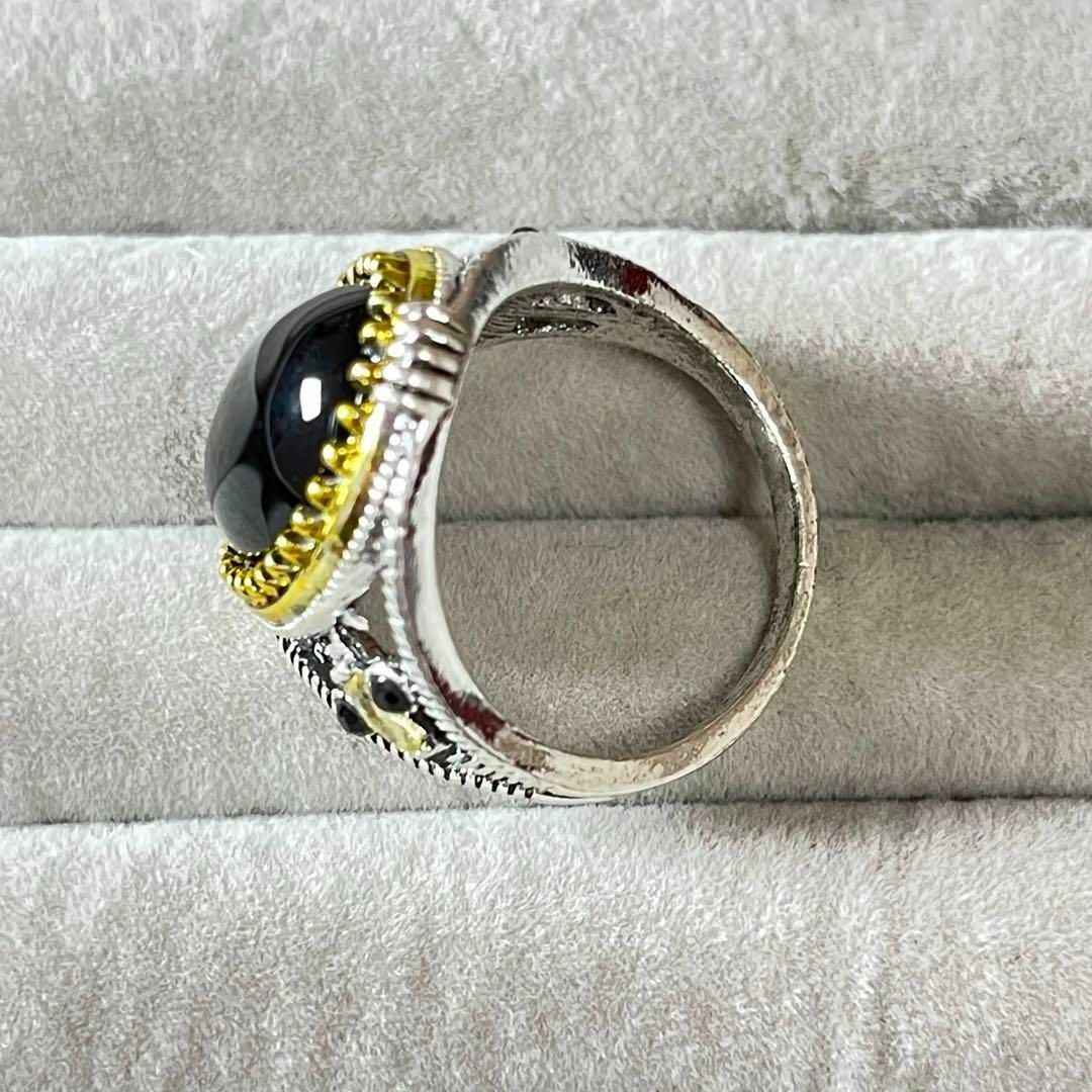 指輪　メンズ　シルバー　レトロ　高級　ナチュラル　ブラック　海外　ストーン　闇 メンズのアクセサリー(リング(指輪))の商品写真
