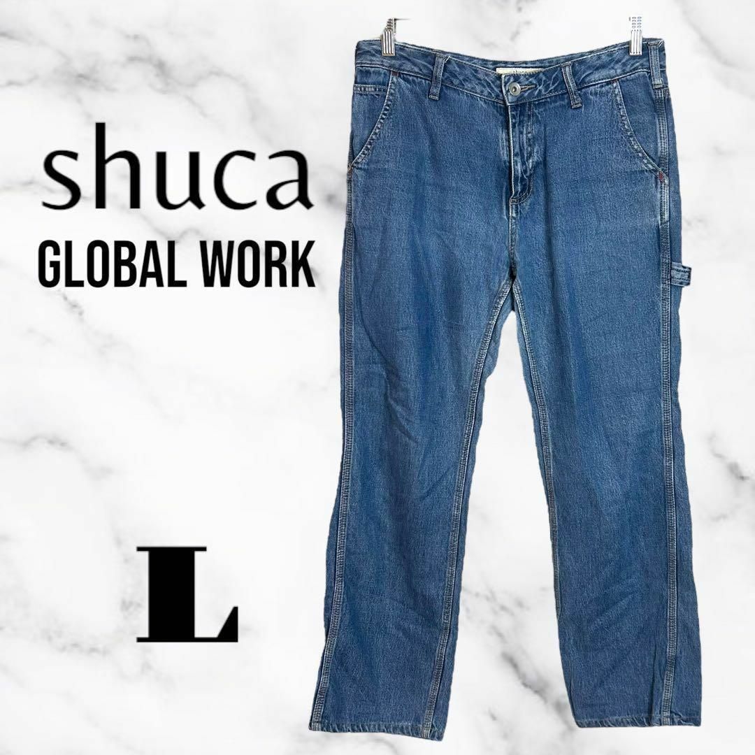 shuca GLOBALWORK(シュカグローバルワーク)の【shuca globalwork】テーパードデニムパンツ　ジーンズ　薄手　L レディースのパンツ(デニム/ジーンズ)の商品写真