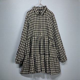 ザラ(ZARA)のザラ (M)チェック ギャザー ブラウス ふんわり お洒落 ガーリー ナチュラル(チュニック)