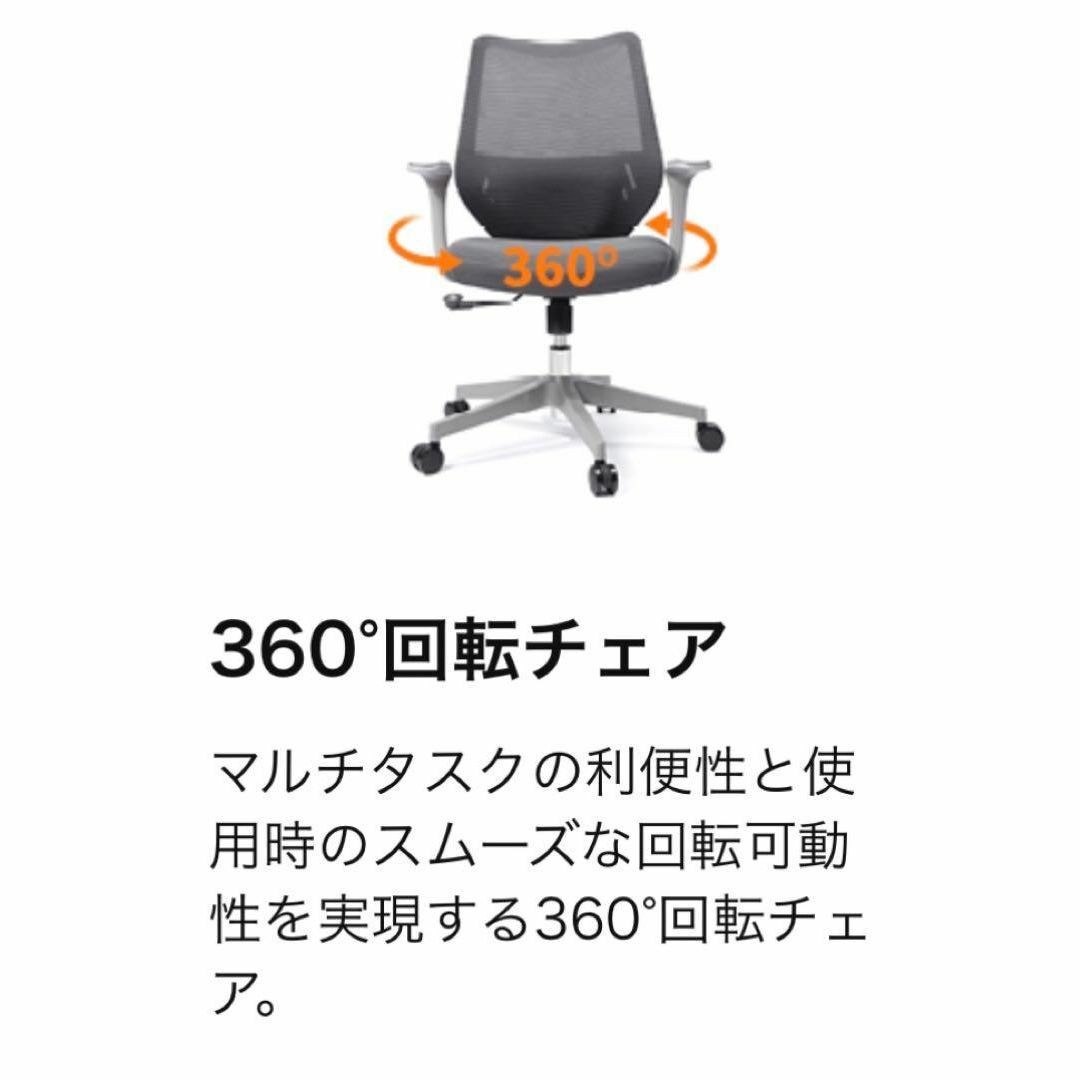 人間工学 オフィスチェア 快適回転 オフィスタスクチェア グレー 疲れ