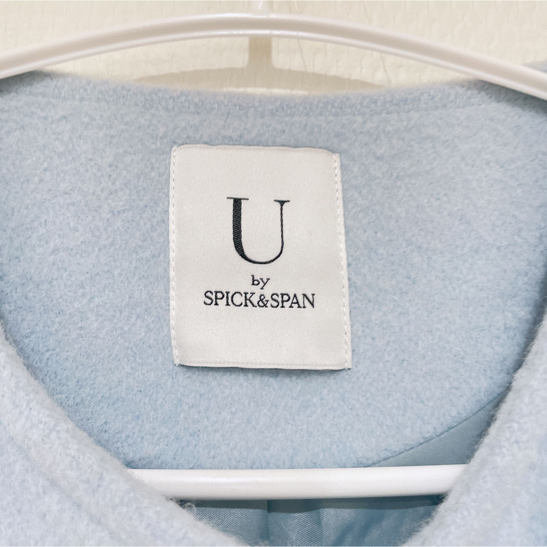 U by SPICK\u0026SPAN アンゴラビーバーノーカラーコクーンコート◆