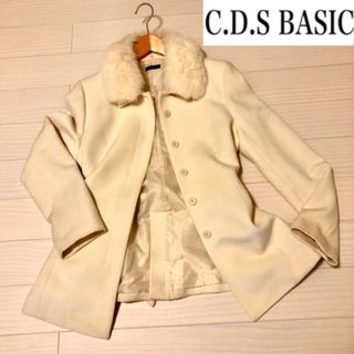 シーディーエスベーシック(C.D.S BASIC)のC.D.S BASIC アンゴラコート リアルファー スタンドカラー 毛皮CDS(毛皮/ファーコート)