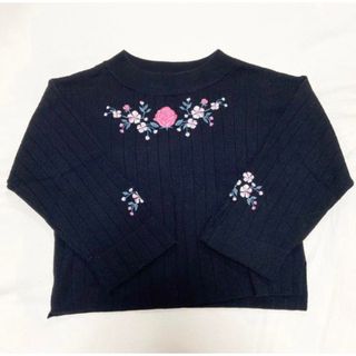 ダブルクローゼット(w closet)のwcloset 花柄刺繍ニット　花柄　刺繍　ニット　長袖　トップス　レディース(ニット/セーター)