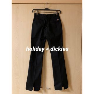 ホリデイ(holiday)のholiday dickies コラボ レースアップフレアパンツ 黒 チノパン(カジュアルパンツ)