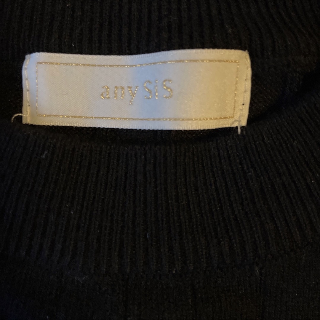 anySiS(エニィスィス)の試着のみ　any SiS リブ編みニット　ブラック　２サイズ レディースのトップス(ニット/セーター)の商品写真