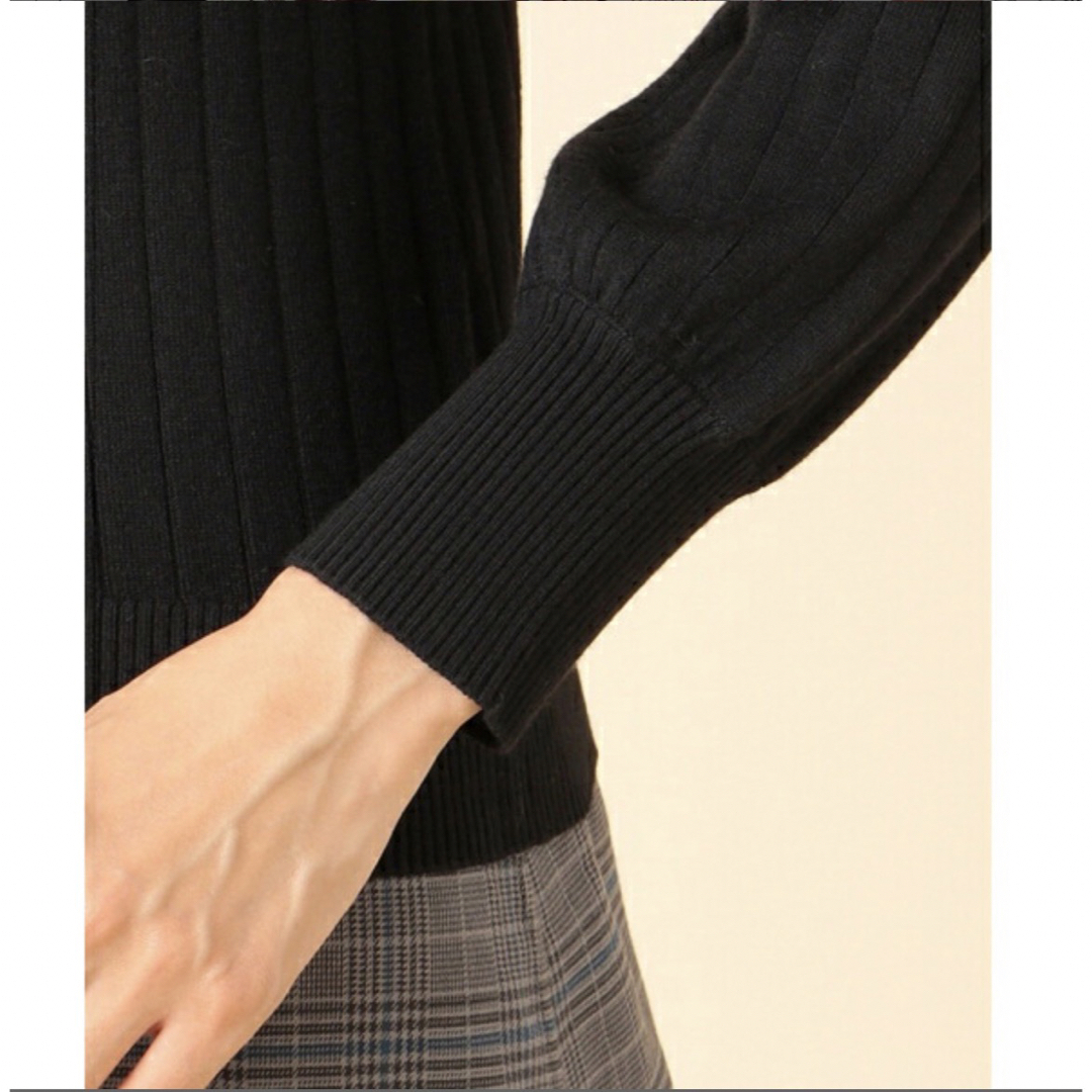 anySiS(エニィスィス)の試着のみ　any SiS リブ編みニット　ブラック　２サイズ レディースのトップス(ニット/セーター)の商品写真