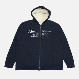 アバクロンビーアンドフィッチ(Abercrombie&Fitch)の★新品★アバクロンビー&フィッチ★裏シェルパジップパーカー (Navy/XL)(パーカー)