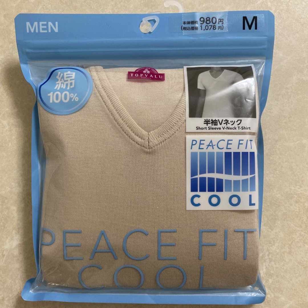 AEON(イオン)の★4/2【綿100%】PEACE FIT COOL半袖VネックシャツM 2枚 メンズのトップス(Tシャツ/カットソー(半袖/袖なし))の商品写真