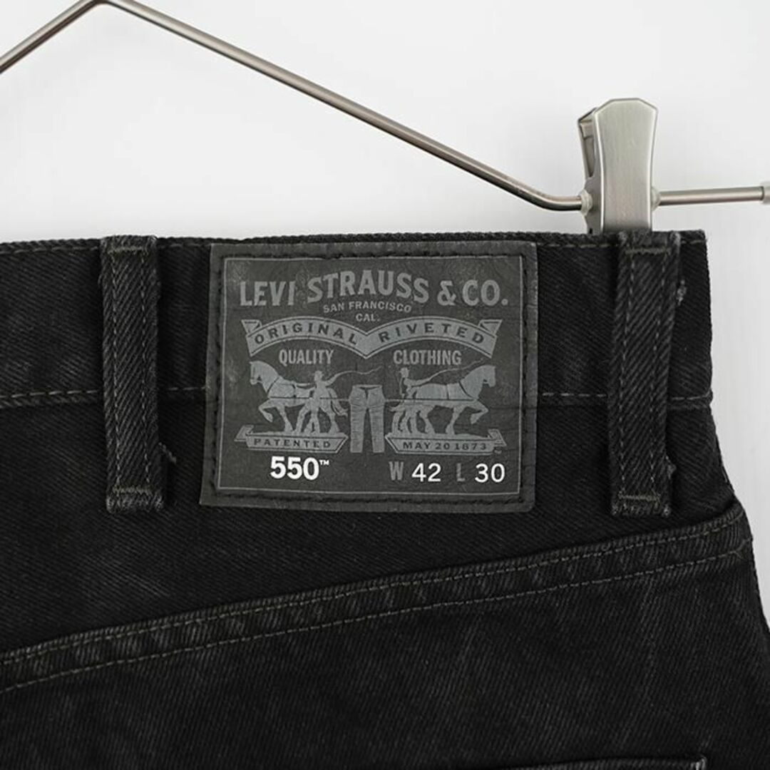 W42 Levi's リーバイス550 ブラックデニム バギーパンツ ワイド 黒