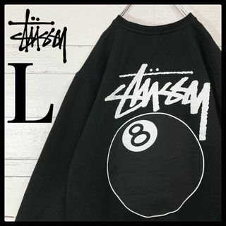 “ビックシルエット” old stussy 紺タグ ボーダー スウェット XL