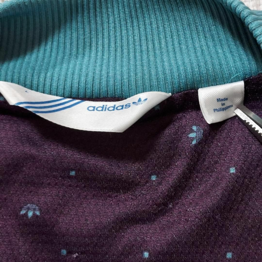adidas アディダス トラックジャケット トレフォイル刺繍 L ブルー 紫