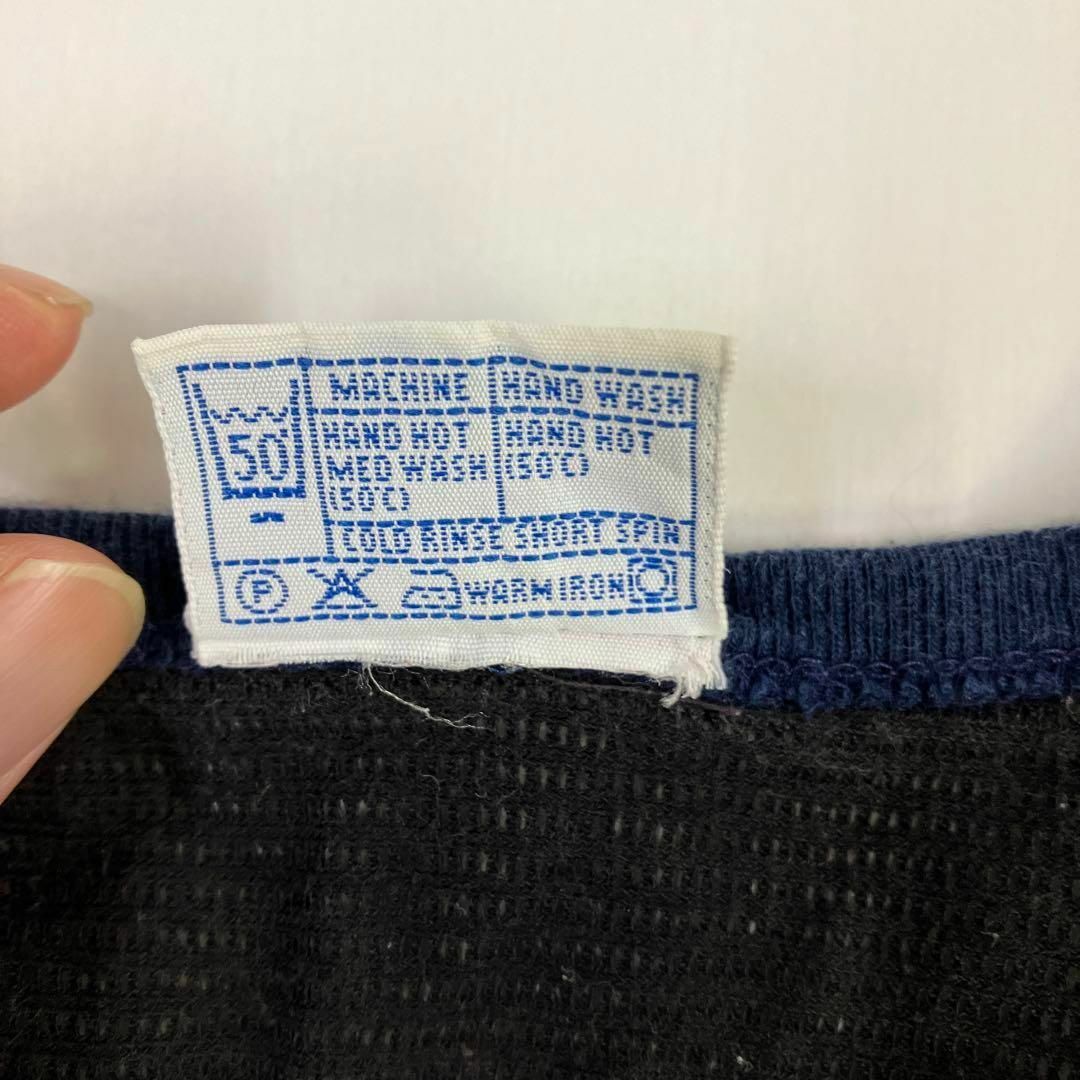 SUNSPEL(サンスペル)のSUNSPEL サンスペル　Tシャツ　ブラック　襟ネイビー　リンガー　古着 メンズのトップス(Tシャツ/カットソー(半袖/袖なし))の商品写真