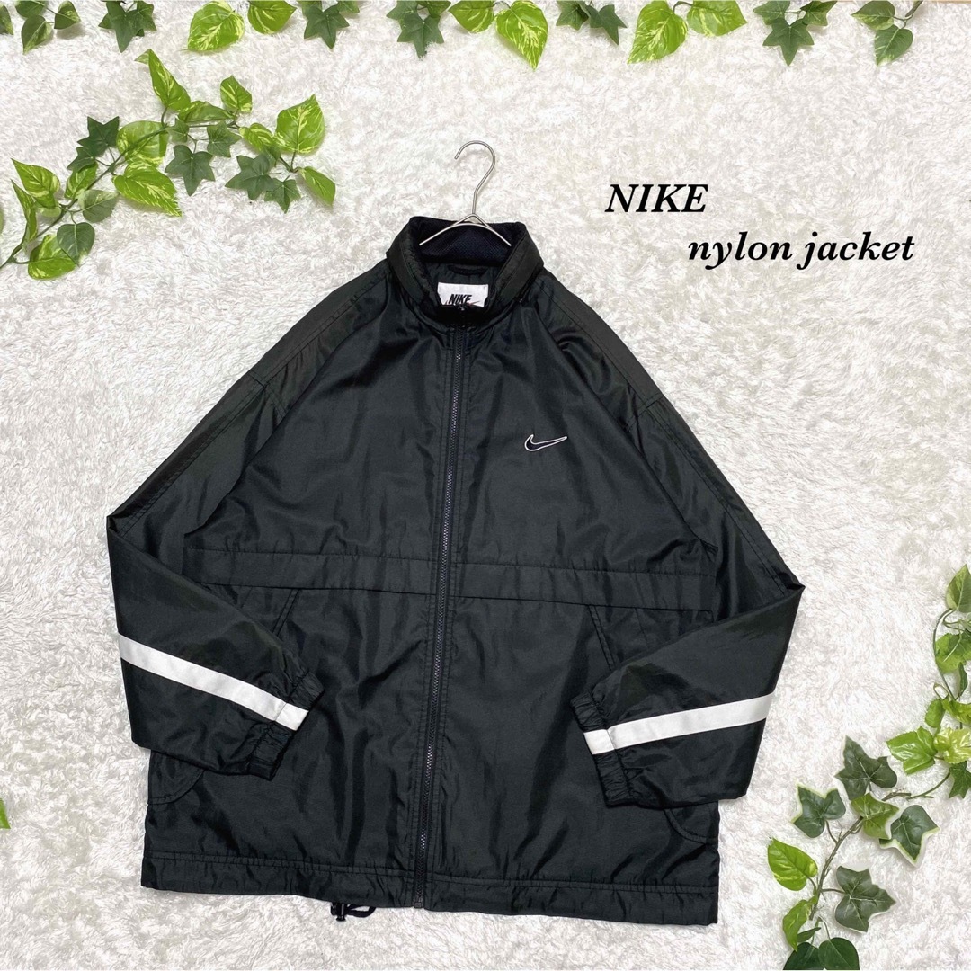 古着屋Eden【大人気】NIKE ナイキ ブルゾン ジャケット ブラック 刺繍  黒