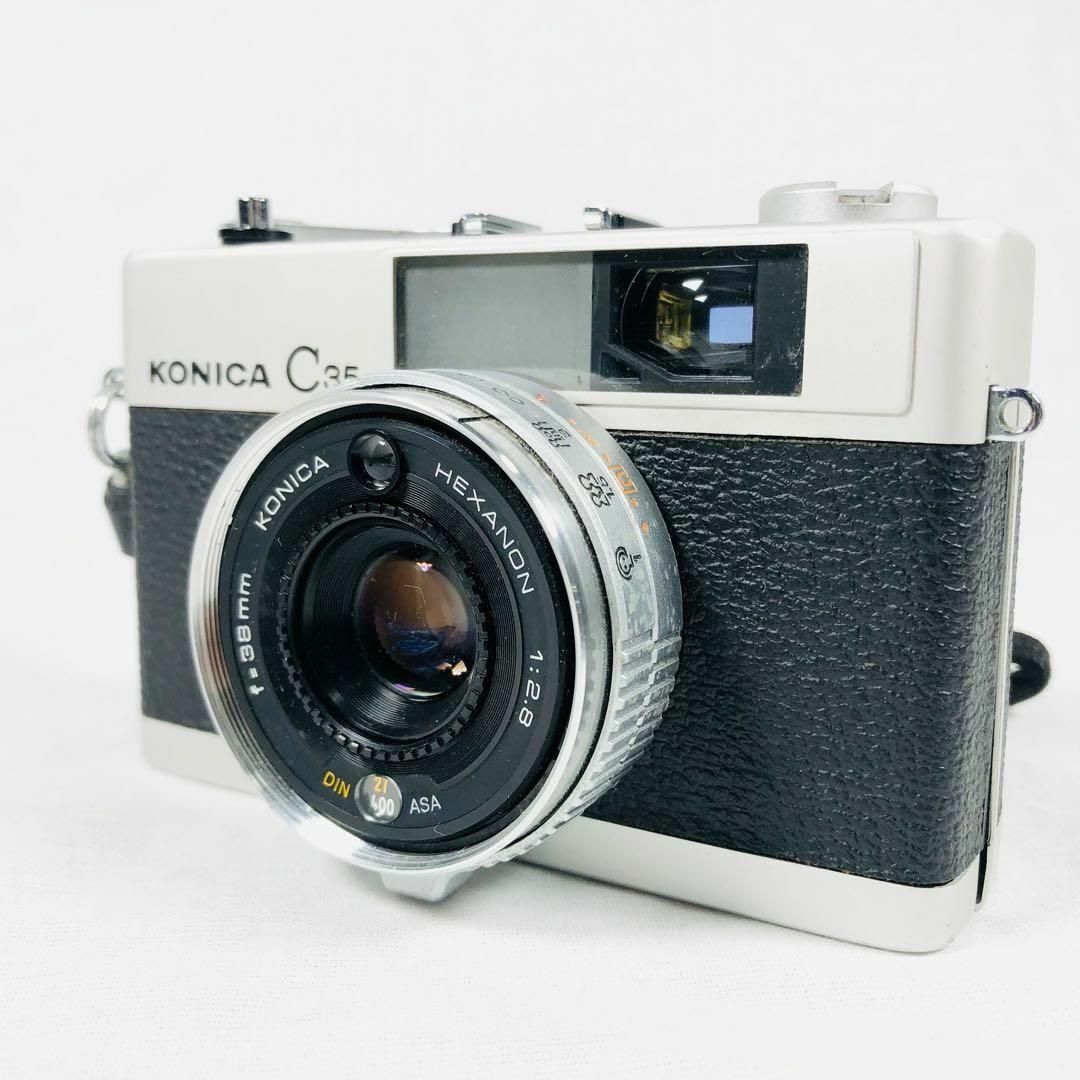 【完動品】KONICA C35 E&L フィルムカメラ 動作確認済み張り替え済み外観