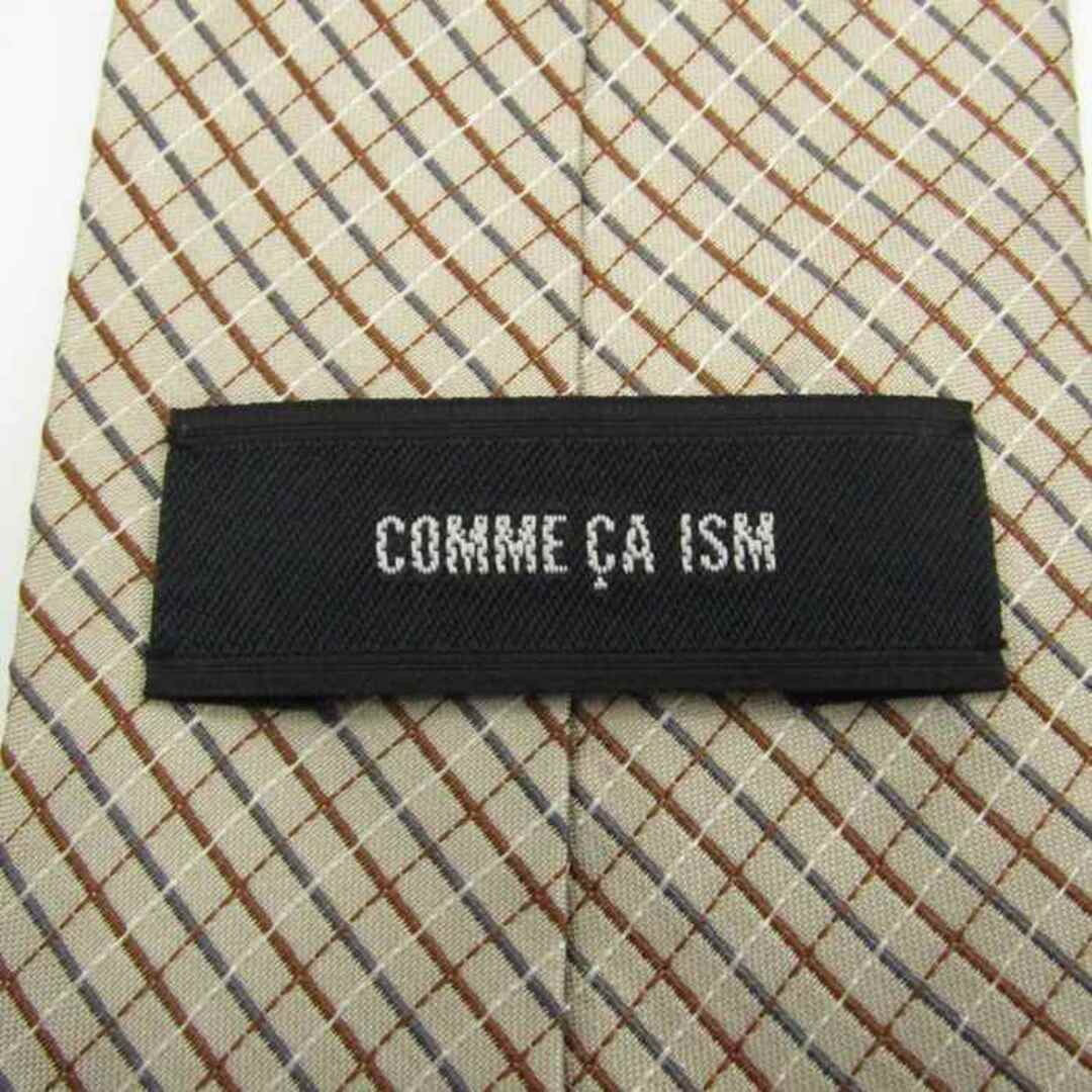 COMME CA ISM(コムサイズム)のコムサイズム ブランド ネクタイ シルク 格子柄 メンズ ベージュ COMME CA ISM メンズのファッション小物(ネクタイ)の商品写真