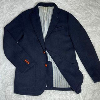 希少 Harris Tweed ハリスツイード地ブルーツイードジャケット A7