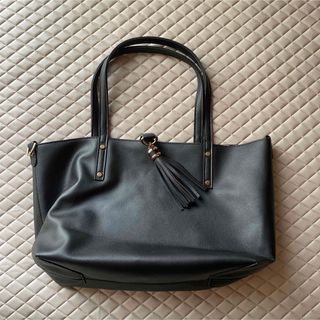 Square Tote Bag 黒　トートバッグ　A4入ります(トートバッグ)