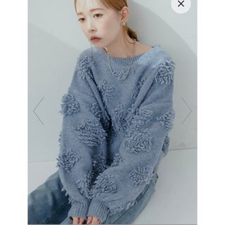 ナチュラルクチュール(natural couture)の大人気リバイバル/もしゃもしゃフラワーライクショートニット(ニット/セーター)