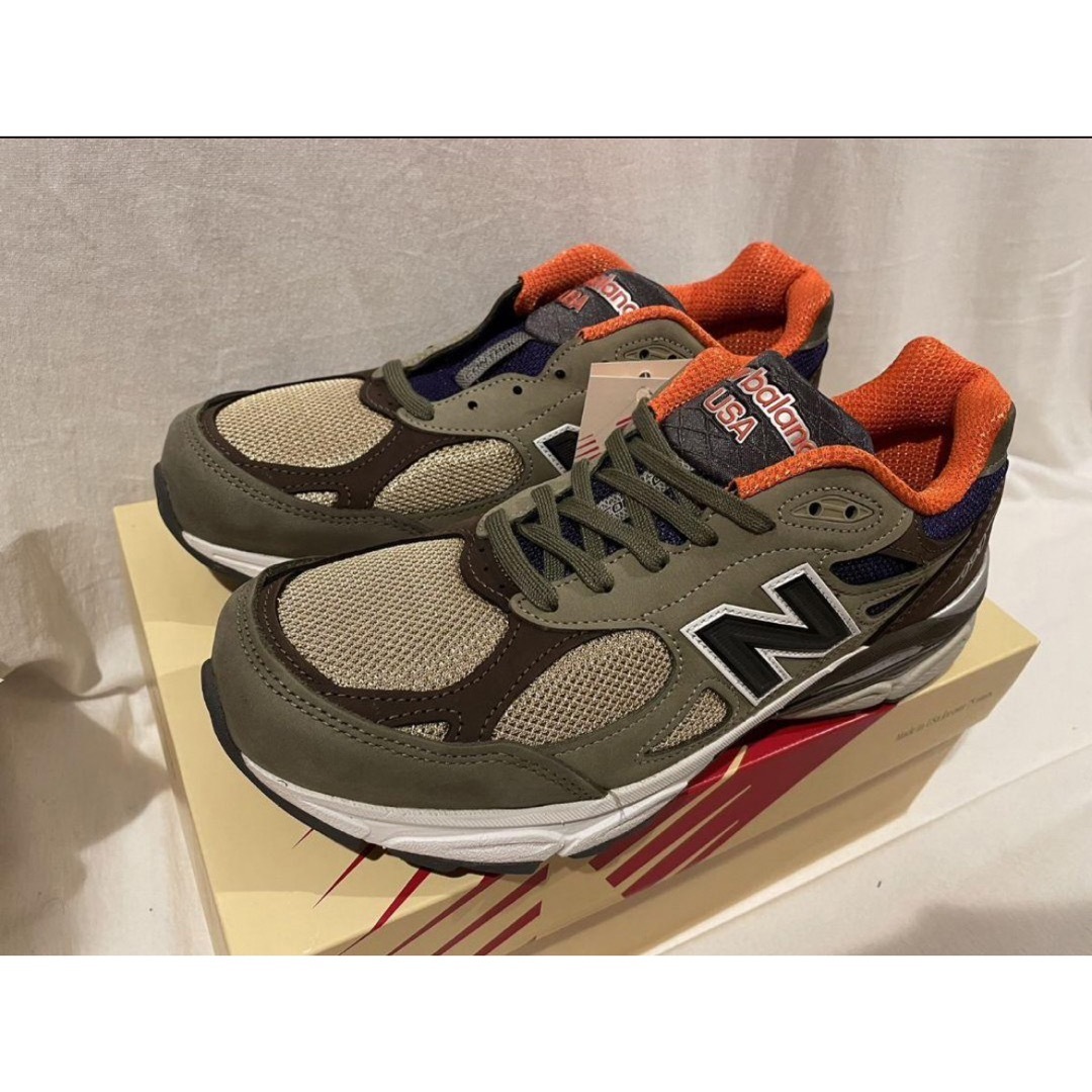 新品new balance990V3アメリカ製カーキオレンジ27