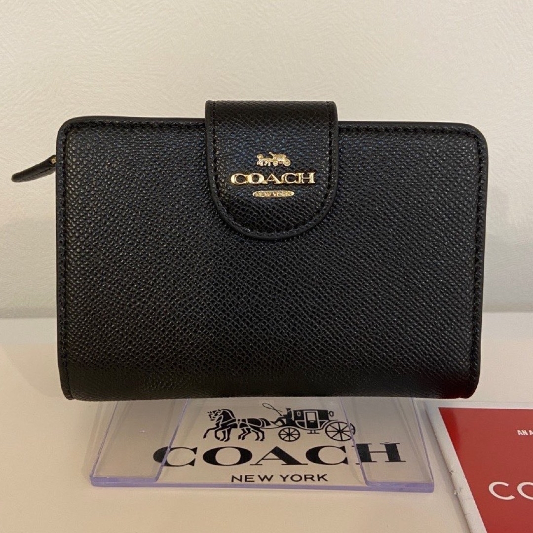 COACH(コーチ)の贈り物にも☆コーチ クロスグレインレザー 二つ折り フラップ 財布 レディースのファッション小物(財布)の商品写真