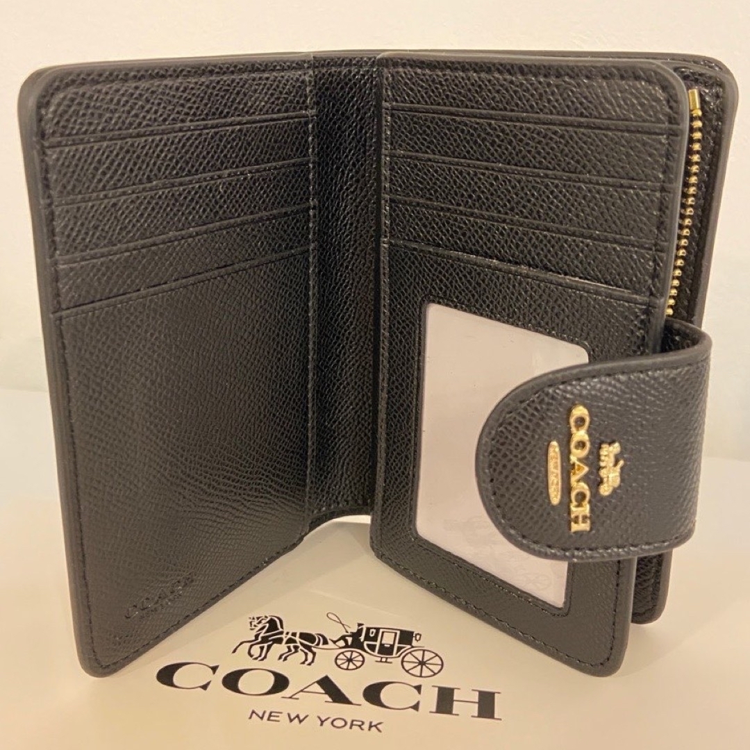 COACH(コーチ)の贈り物にも☆コーチ クロスグレインレザー 二つ折り フラップ 財布 レディースのファッション小物(財布)の商品写真