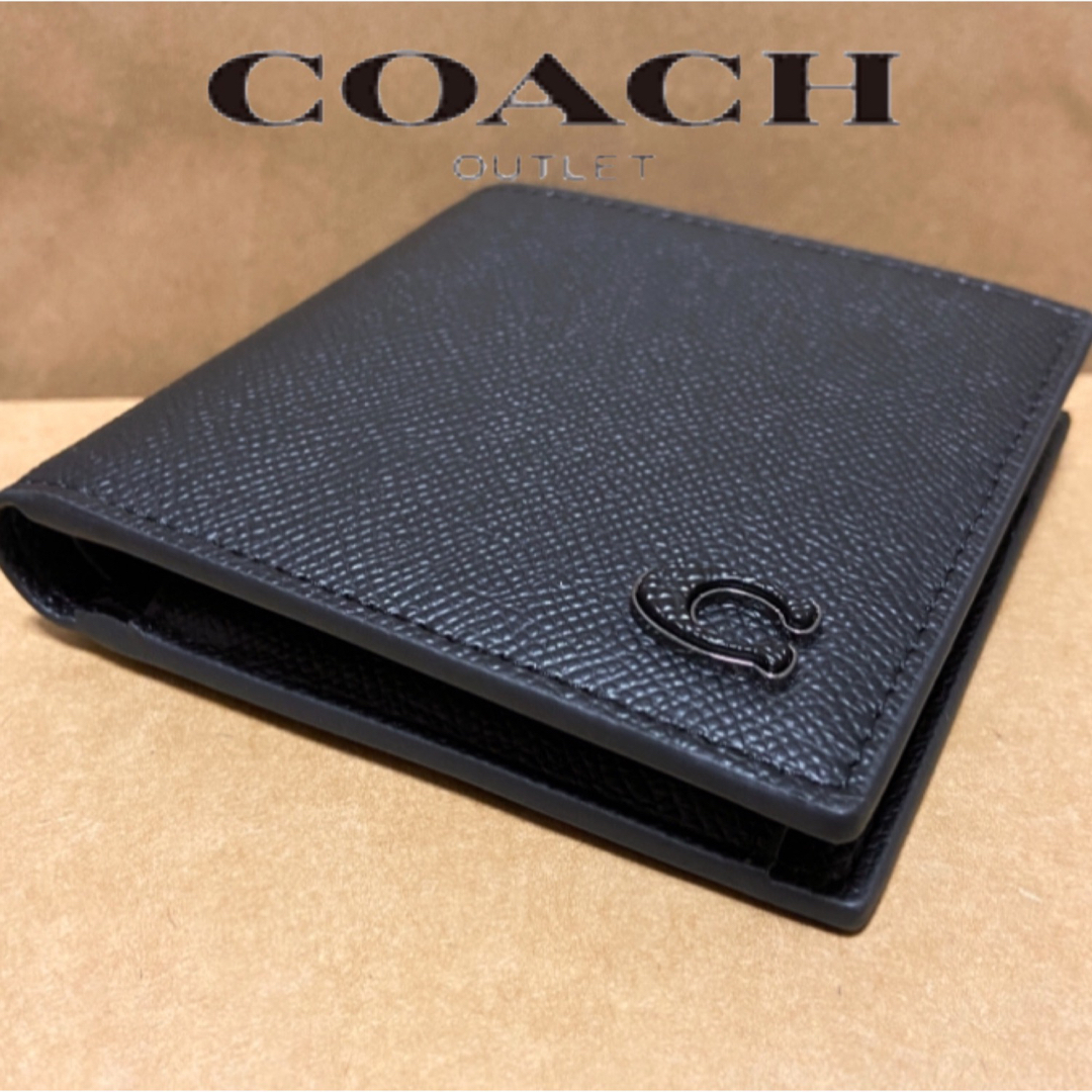 COACH - 贈り物にも☆コーチ スリム クロスグレインレザー ミニマル 二 ...