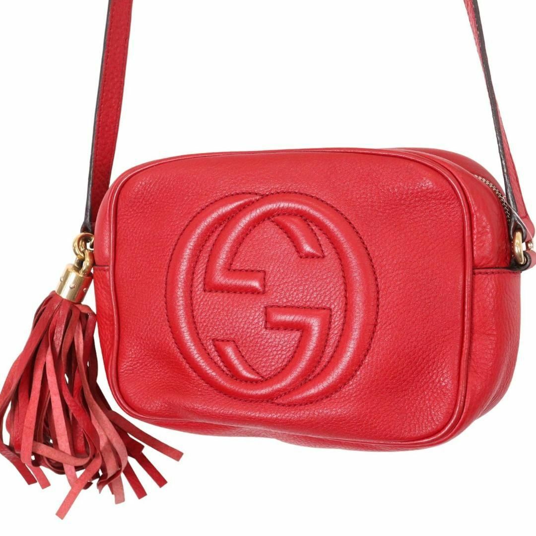 GUCCI グッチ ソーホー ショルダーバッグ インターロッキング レザー 赤-