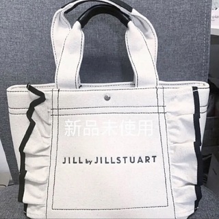 ジルバイジルスチュアート(JILL by JILLSTUART)の新品　ジルバイジルスチュアート フリルトートバッグ　ホワイト 小(トートバッグ)