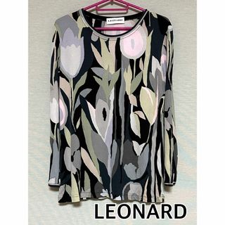 LEONARD レオナール 花柄カットソー 40 ペイズリー 華やか