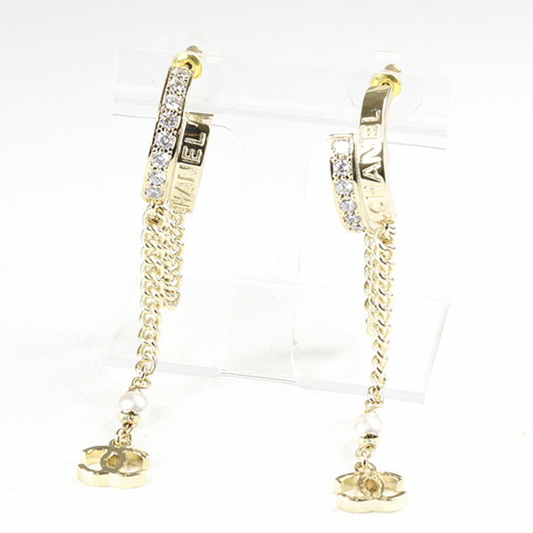 CHANEL - シャネル フープ ピアス メタル ストラス コスチュームパール