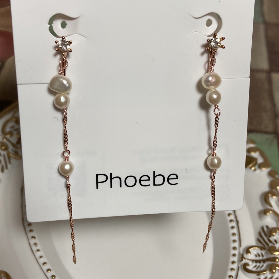 phoebe(フィービィー)のphoebe♦︎淡水パール　ローズゴールドイヤリング レディースのアクセサリー(イヤリング)の商品写真