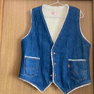 [Sサイズ]  Levis ブラック デニム カットオフベスト 山田蓮