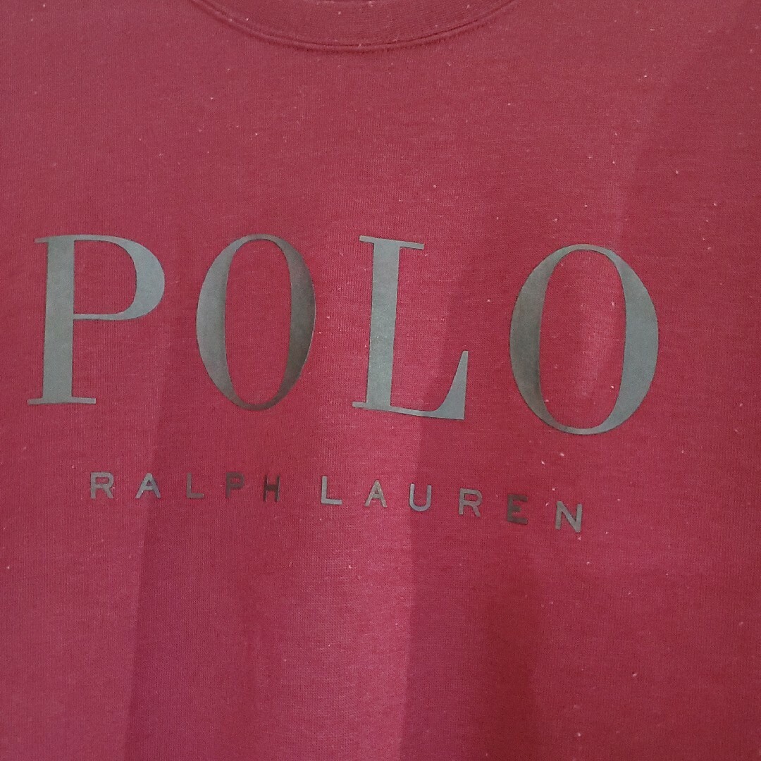 POLO RALPH LAUREN(ポロラルフローレン)のポロ ラルフローレン 裏起毛 ロゴTシャツ ワインレッド XS〜Sサイズ えんじ メンズのトップス(シャツ)の商品写真