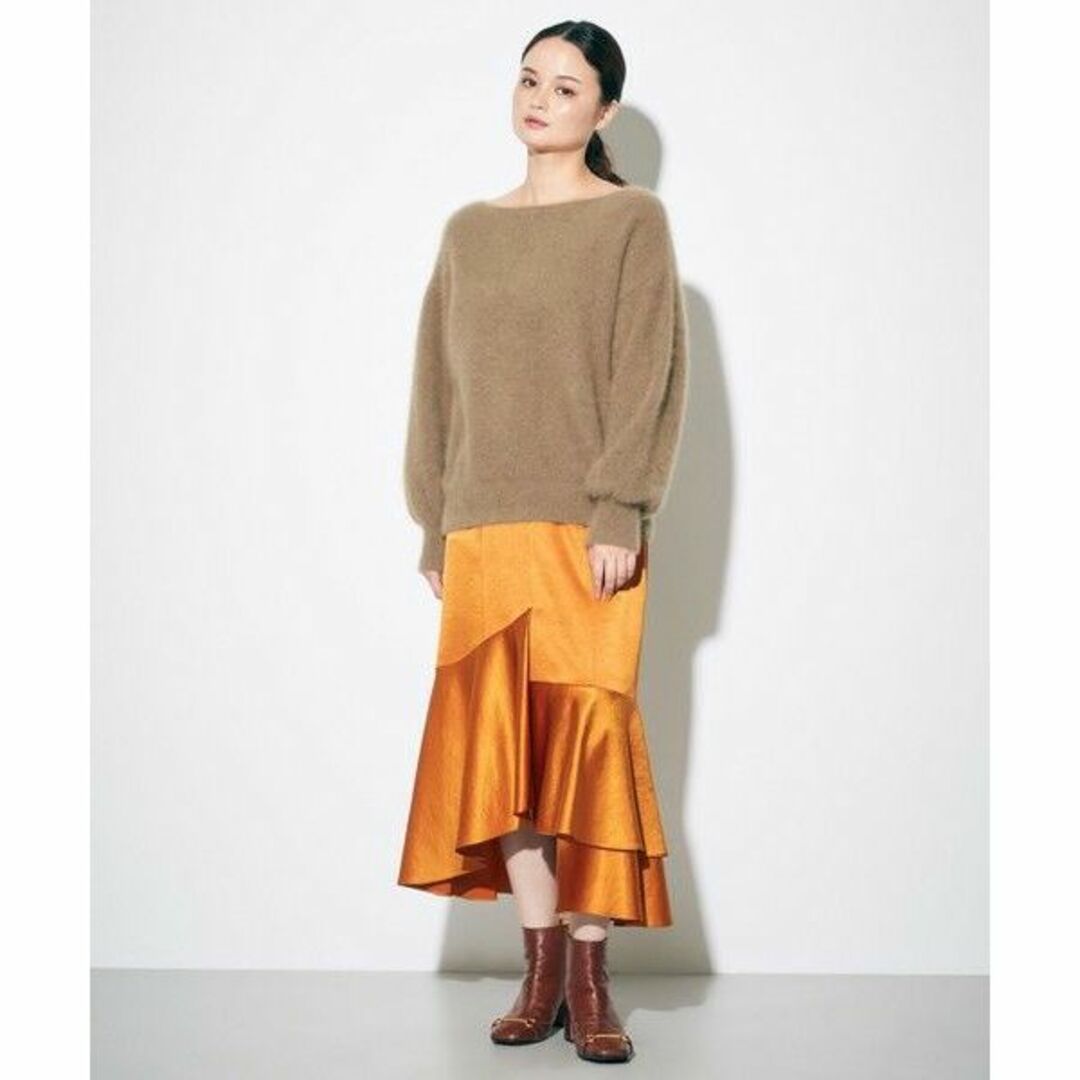 美品 グレースコンチネンタル ダイアグラム ボウタイルーズニットトップ M 美品 グレースコンチネンタル ダイアグラム ボウタイルーズニットトップ M