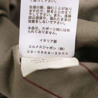 未使用品◆22SS HERMES エルメス カヴァルカード コットン100％ 半袖 Tシャツ/カットソー ブラウングレー S イタリア製 メンズ 正規品