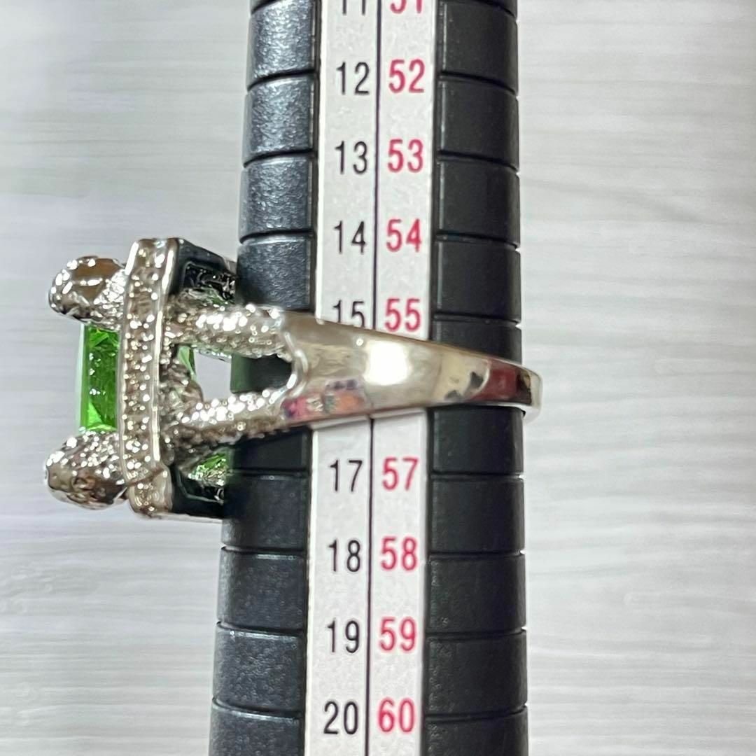 指輪　レディース　シルバー　スクエア　お姫様　キラキラ　フェミニン　ダイヤモンド レディースのアクセサリー(リング(指輪))の商品写真