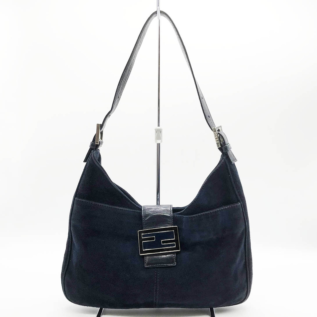 FENDI フェンディ ショルダーバッグ ホーボー 肩掛け バッグ ネイビー スウェード FF レディース ファッション 26569089 USED