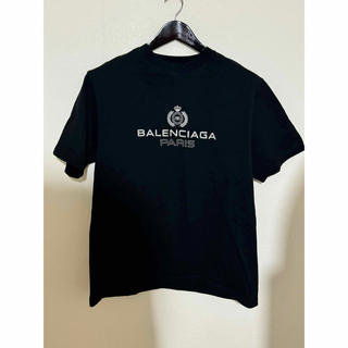 BALENCIAGA バレンシアガ デストロイダメージオーバーサイズロゴTシャツ ブラウン S