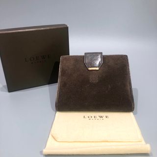 【美品】LOEWE  ロエベ　折り財布　スウェード生地