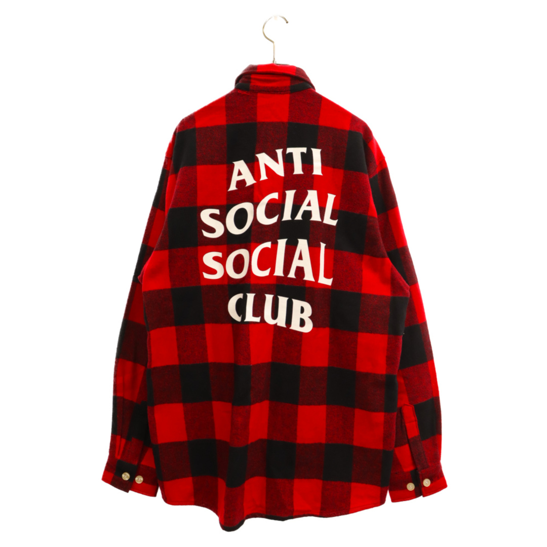 ANTI SOCIAL SOCIAL CLUB アンチソーシャルソーシャルクラブ NO EXPECTATIONS FLANNEL バックロゴプリント  ネルシャツ 長袖シャツ レッド | フリマアプリ ラクマ