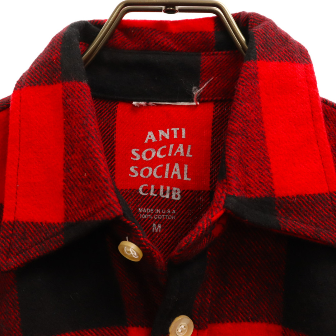 ANTI SOCIAL SOCIAL CLUB アンチソーシャルソーシャルクラブ NO EXPECTATIONS FLANNEL バックロゴプリント  ネルシャツ 長袖シャツ レッド