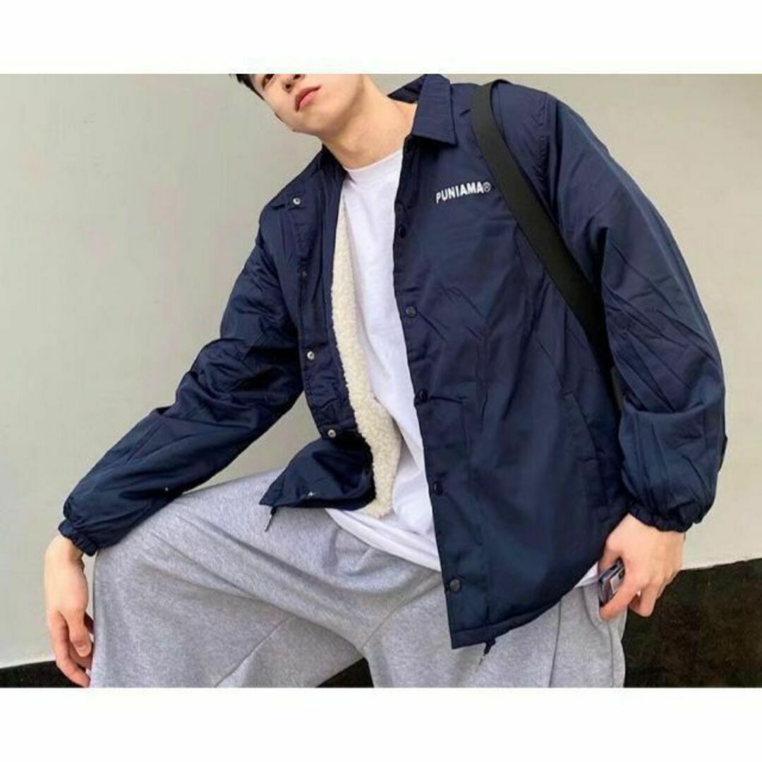 ナイロンジャケット コーチジャケット M ネイビー ユニセックス 新品未使用
