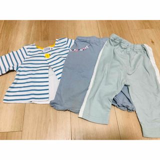 ハッカベビー(hakka baby)のhakka baby トップス　ボトムス　まとめ売り　ブルー　水色　パンツ(Tシャツ/カットソー)