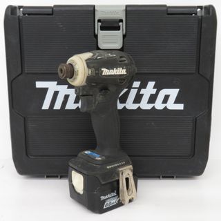 マキタ(Makita)のmakita (マキタ) 14.4V 6.0Ah 充電式インパクトドライバ 黒 ケース・充電器・バッテリ1個セット ライト不点灯 ハンドストラップ欠品 TD162D 中古(工具)