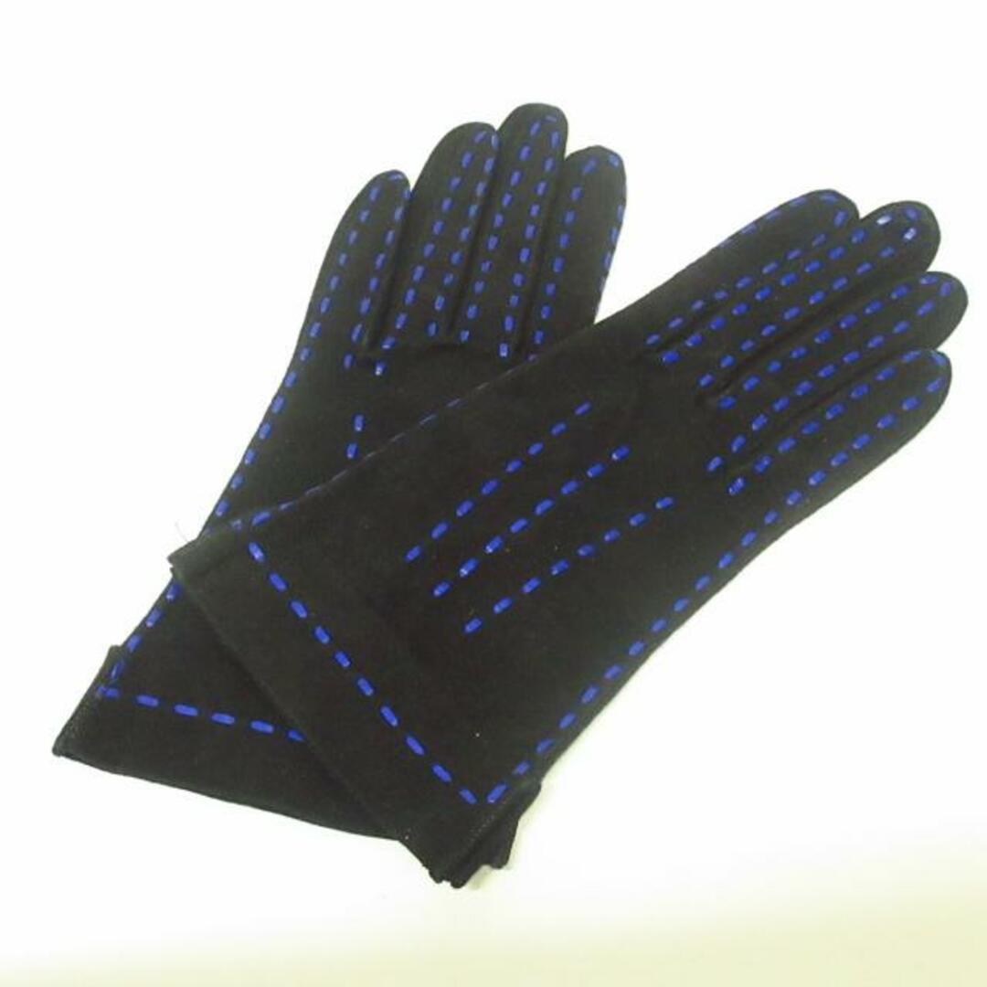 シャネル 手袋 レディース 黒×ブルーファッション小物