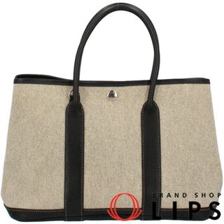 37☆美品☆HERMES ガーデンパーティ PM トートバッグ キャンバス-