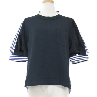 サカイ コットンポプリンプルオーバーシャツ Tシャツ カットソー 半袖 2 紺
