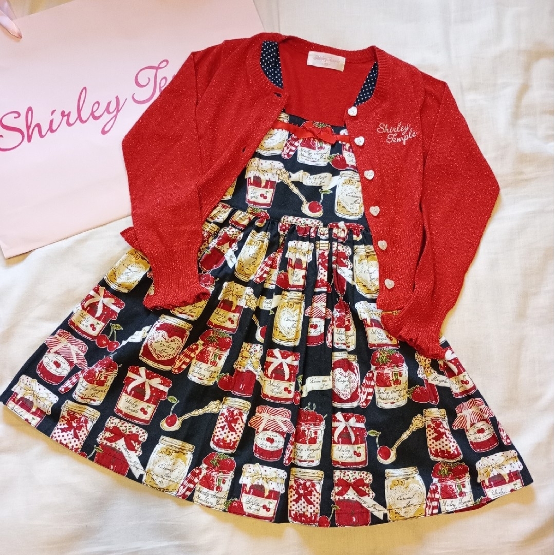 シャーリーテンプル♡ジャム瓶ワンピース、リボンカチュームセットキッズ服女の子用(90cm~)