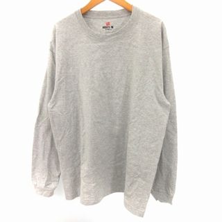 ヘインズ(Hanes)のヘインズ BEFFY -T Tシャツ 長袖 無地 コットン グレー XL(Tシャツ/カットソー(七分/長袖))